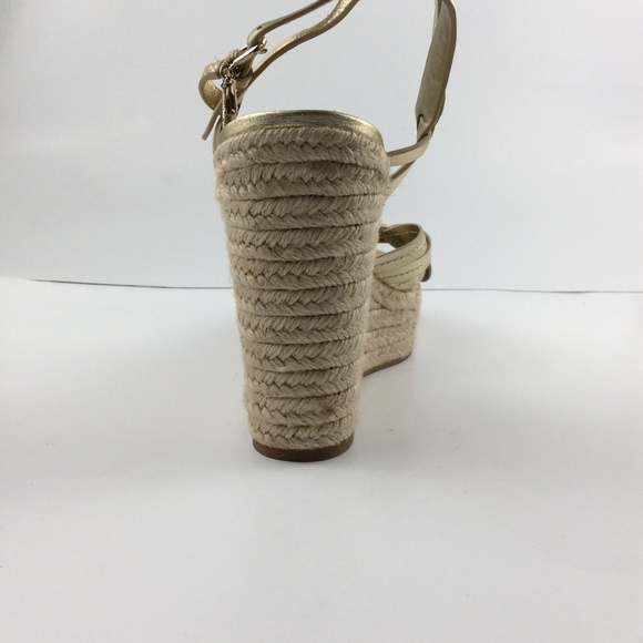 Coacn Dottie Womens Gold Leather Espadrille Wedge - Picture 8 of 8